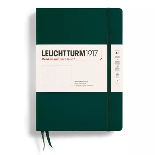 journaling carnet leuchtturm1917 a5 251p blanc numerotees forest green